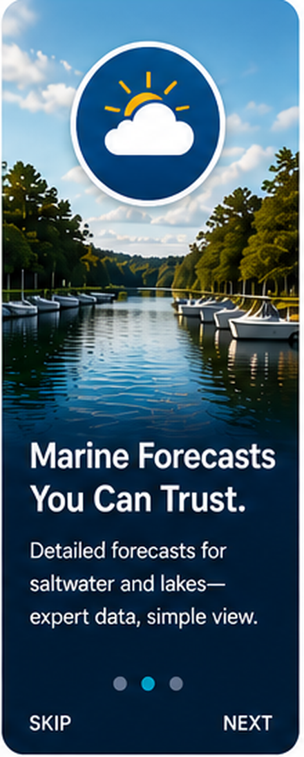 SafeBoat Marine Forecasts screen